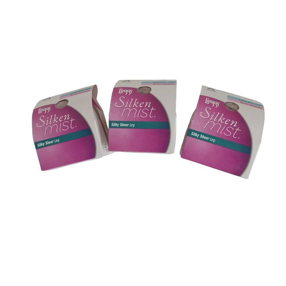Leggs Silken Mist Size A Nude Silky Sheer Leg Toe Control Top Pantyhose lo…